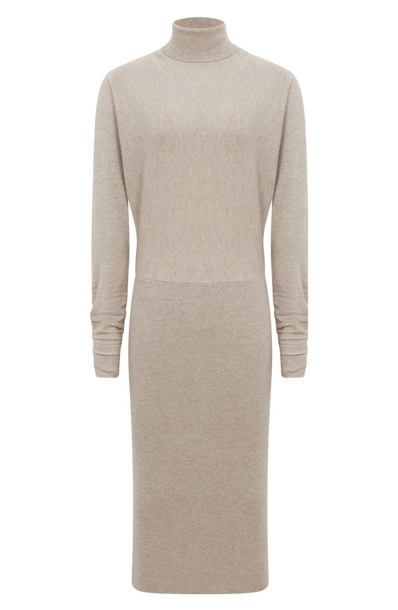 Reiss Fallon Long Sleeve Turtleneck Sweater Dress, Alternate, color, Stone