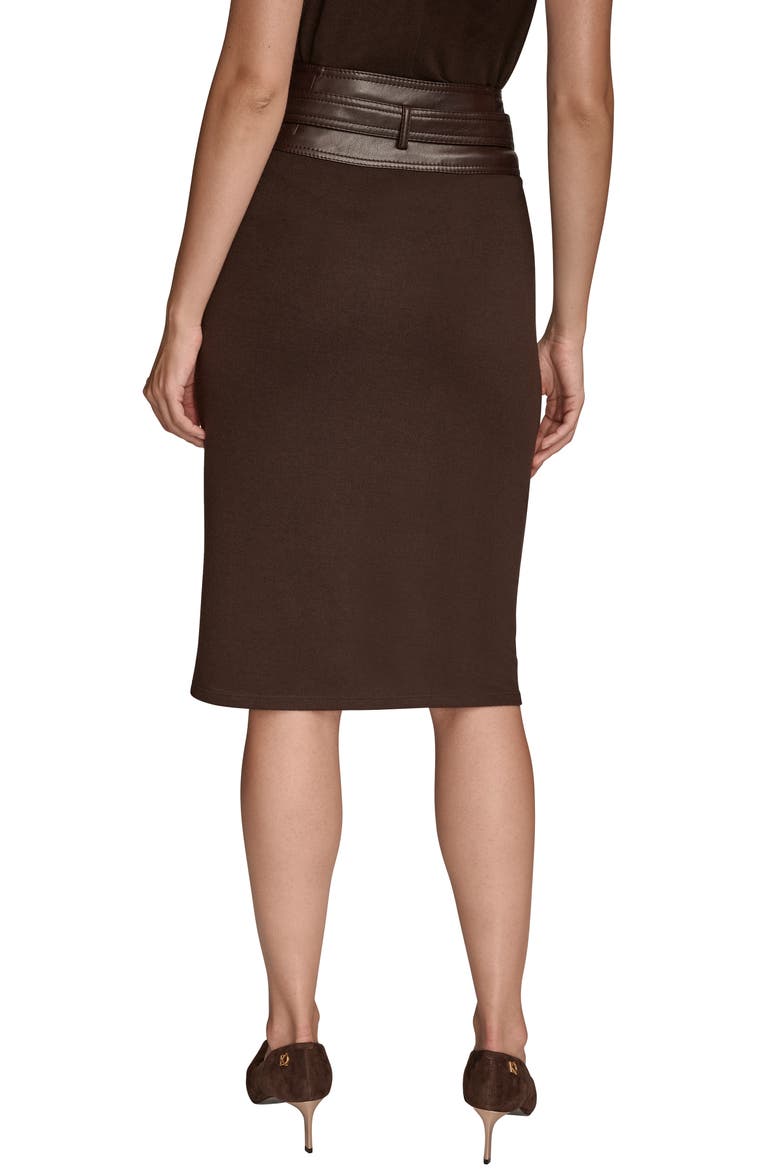 Faux Leather Waist Layered Skirt, Alternate, color, CHOCOLT PL
