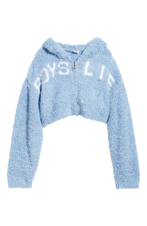 Boys Lie Bodhi Alex Crop Zip Hoodie In Blue