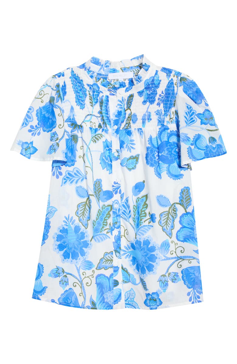 SUGARLIPS Aamian Floral Romy Mock Neck Cotton Top, Main, color, 