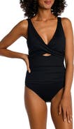 La Blanca Cross Front Keyhole One-Piece Swimsuit