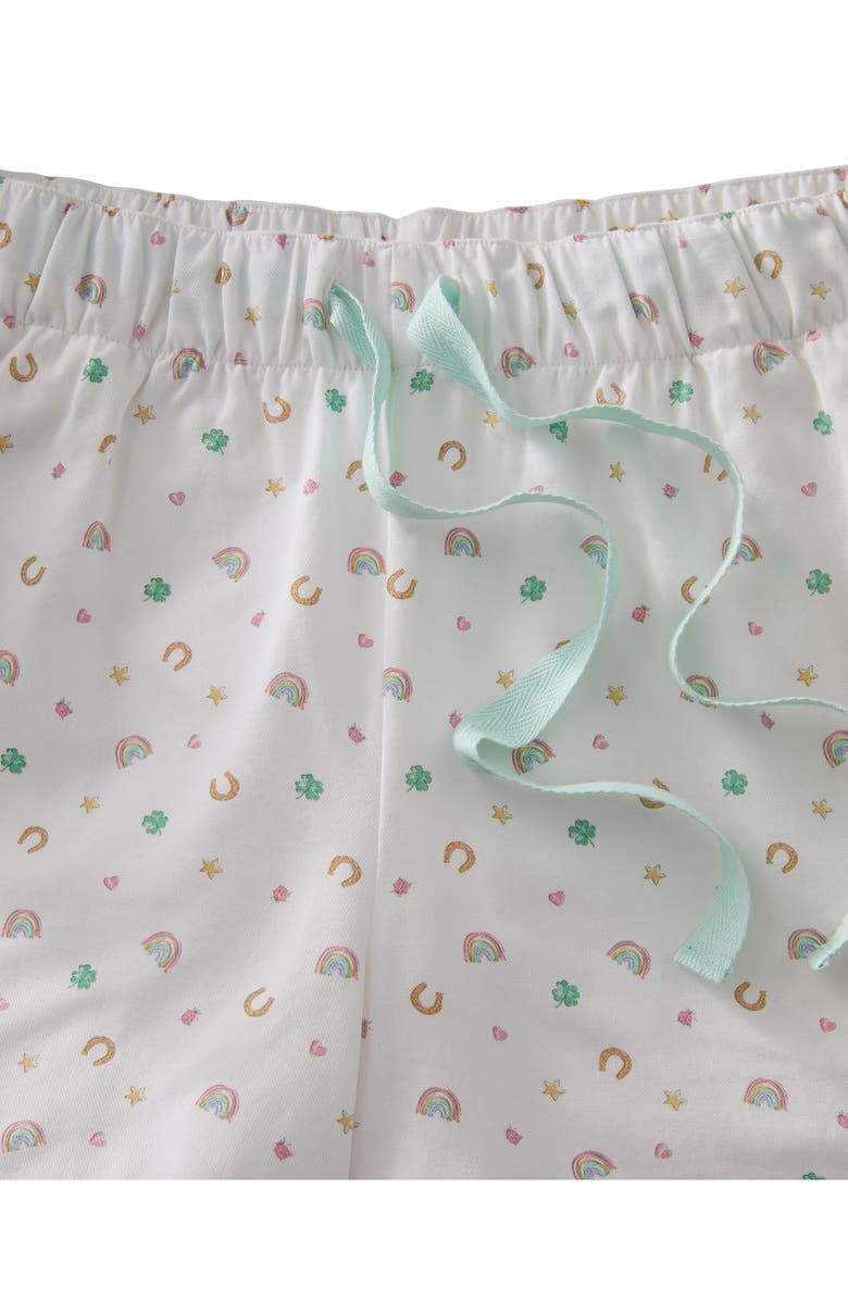 Petite Plume Piped Cotton Twill Pajamas, Alternate, color, White