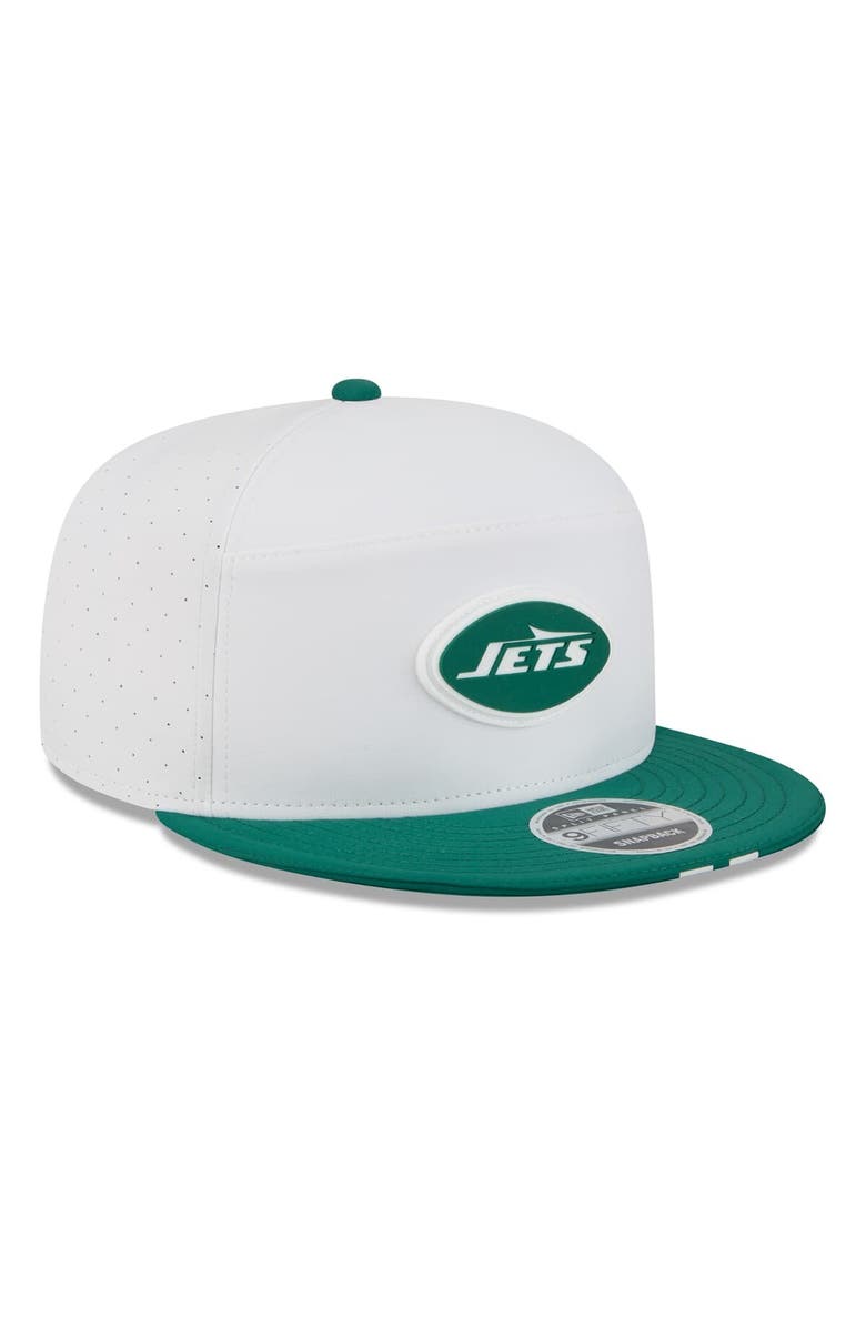 New Era Men's New Era White/Green New York Jets 2025 NFL Training Camp Split Panel 9FIFTY Snapback Hat, Alternate, color, White