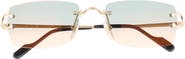 Cartier 56mm Rimless Rectangular Sunglasses