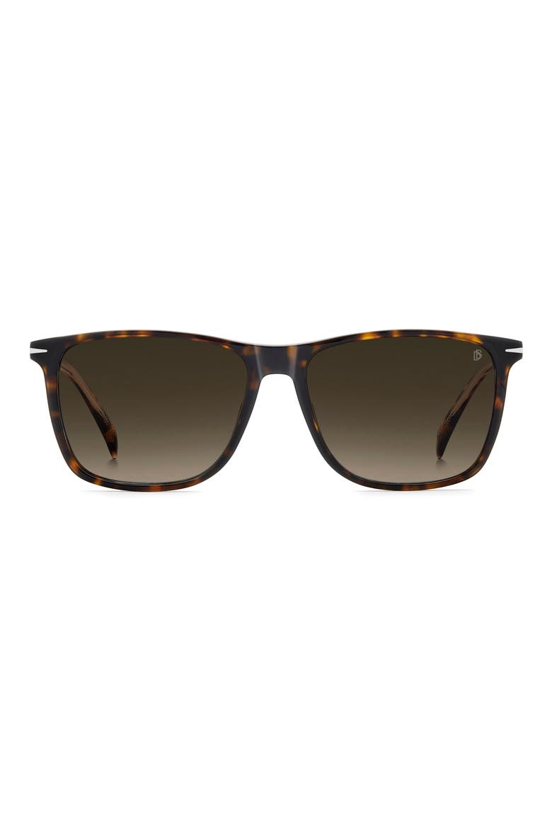 1219/S/US 57mm Gradient Rectangular Sunglasses, Main, color, HAVANA/ BROWN SF