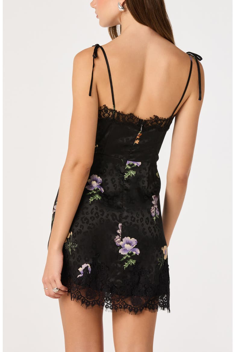 Patience Lace Trim Minidress, Alternate, color, BLACK LEOPARD FLORAL