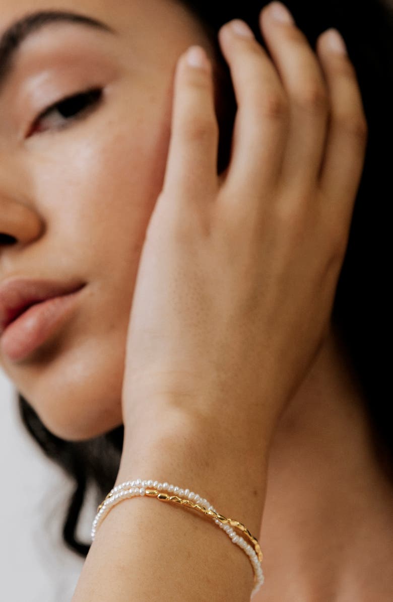 Monica Vinader Mini Nugget Beaded Layered Bracelet, Alternate, color, 18Ct Gold Vermeil/Ss