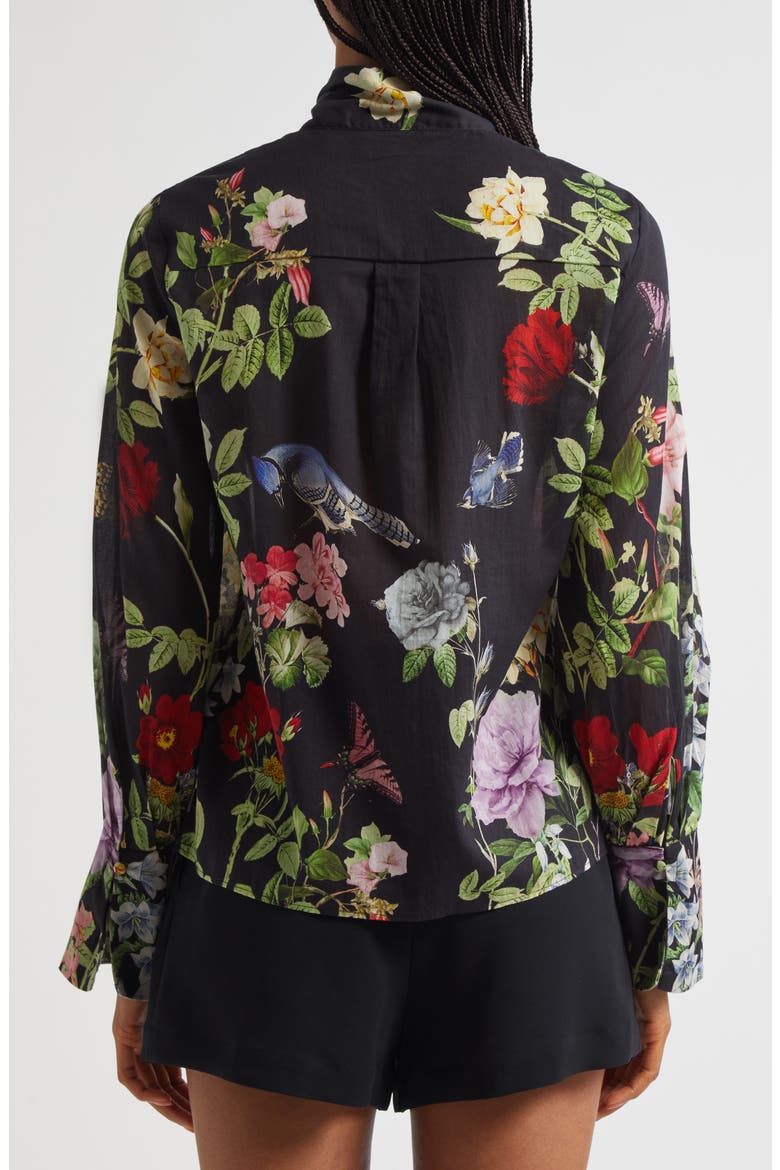 Lloyd Floral Print Tie Neck Top, Alternate, color, VENUS FLORAL