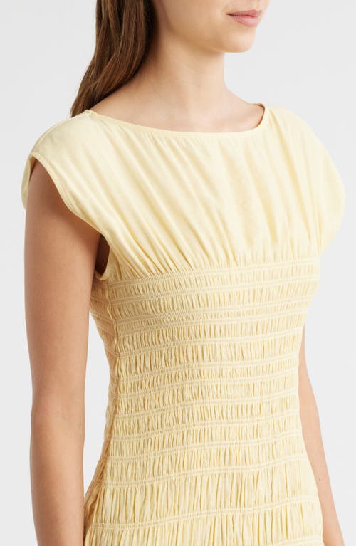 Rag & Bone Skye Smocked Drop-waist Maxi Dress In Yellow