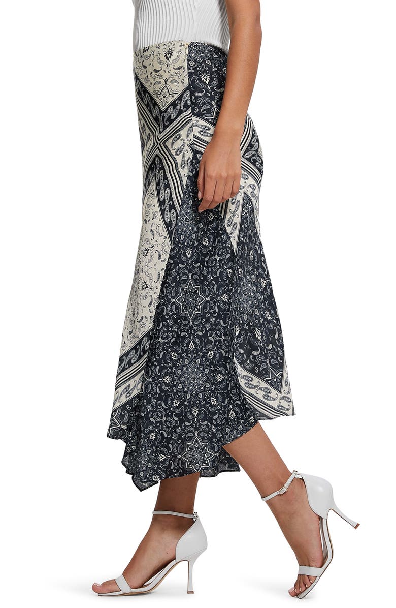 GUESS Katrina Scarf Print Asymmetric Skirt, Alternate, color,