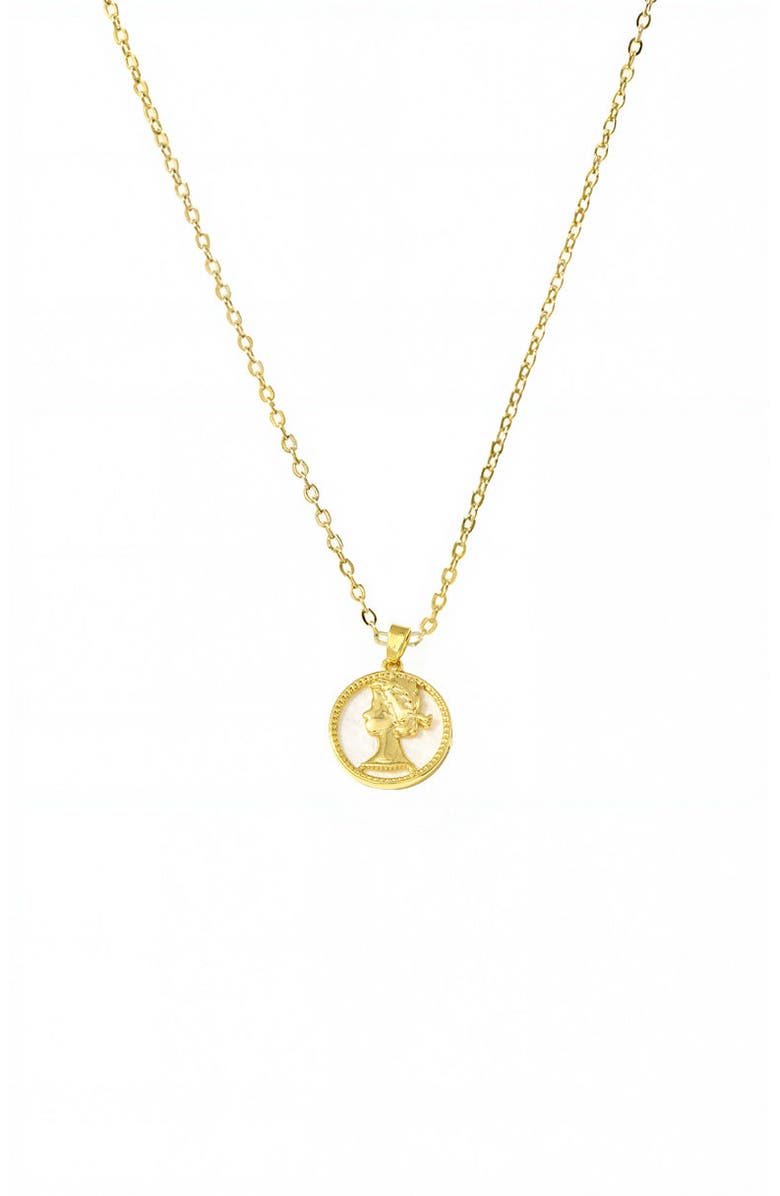 BY ADINA EDEN Vintage Coin Cutout Pendant Necklace, Main, color, Gold