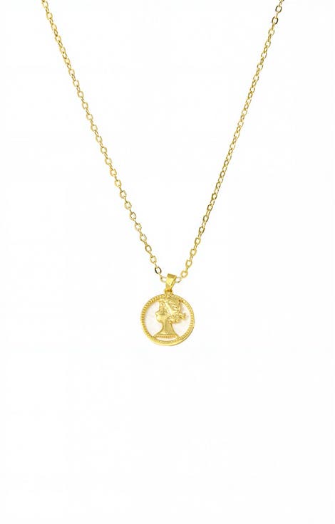 Vintage Coin Cutout Pendant Necklace