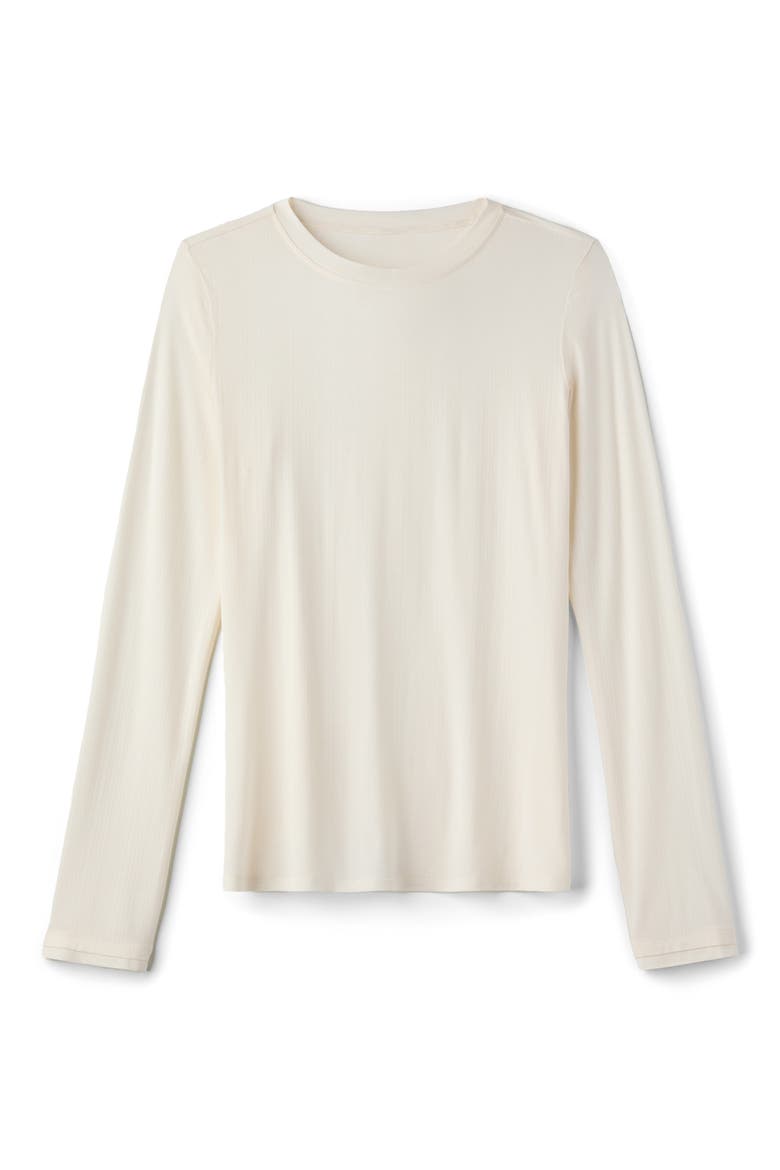 Featherweight Rib Long Sleeve T-Shirt, Alternate, color, IVORY
