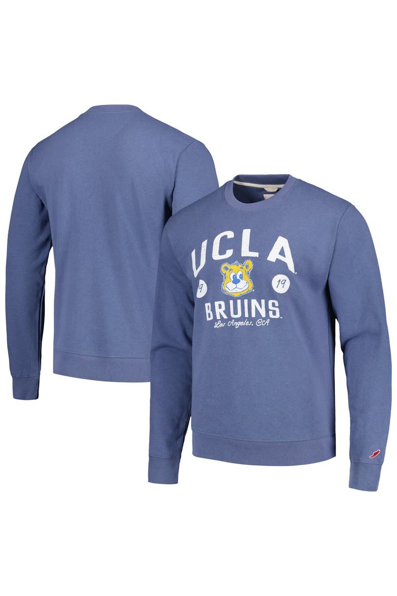 Men's League Collegiate Wear Heather Navy UCLA Bruins Bendy Arch Essential Pullover Sweatshirt, Alternate, color, Navy