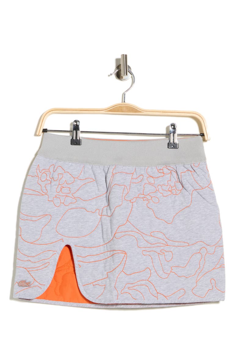 Reversible Embroidered Quilted Miniskirt, Alternate, color, SILVER CHINE/ BUOY