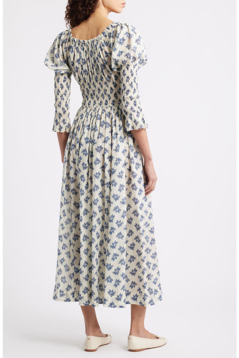 Kaira Floral Convertible Organic Cotton Poplin Dress, Alternate, color, CREAM POMEGRANTE BLOOM