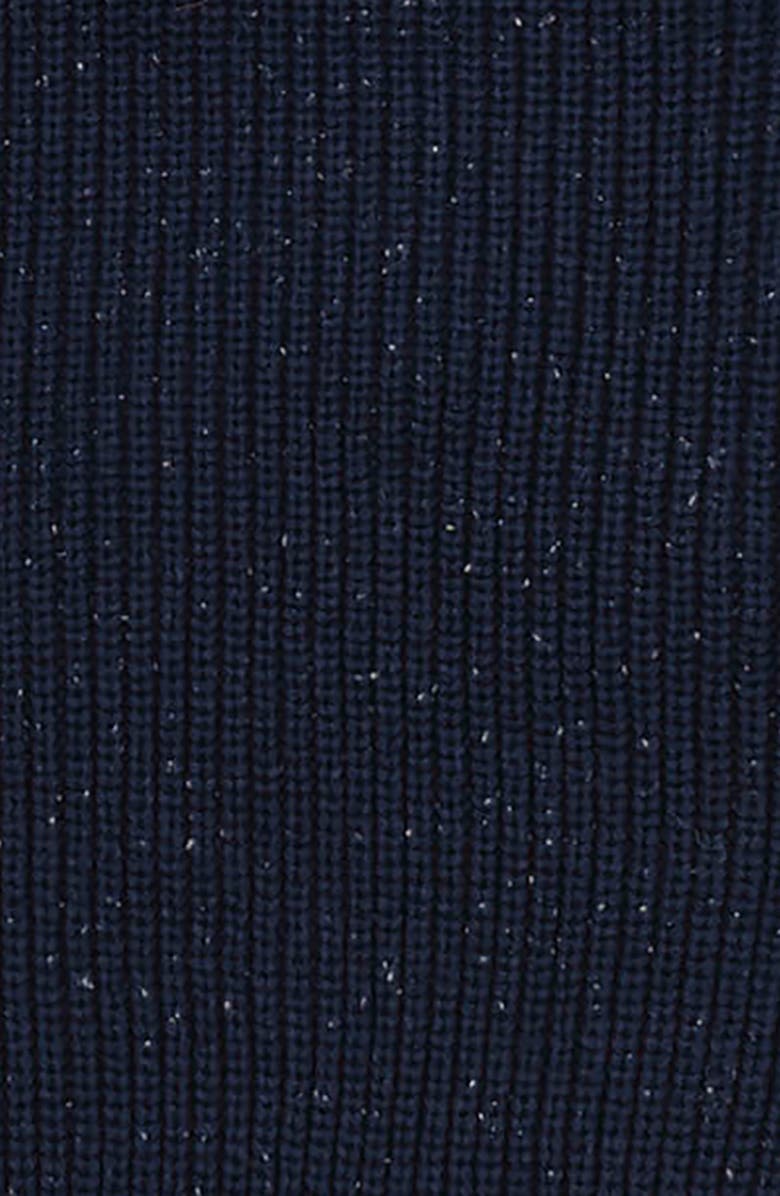 Hope & Henry Organic Mock Neck Cardigan Stitch Sweater, Alternate, color, Navy Fleck