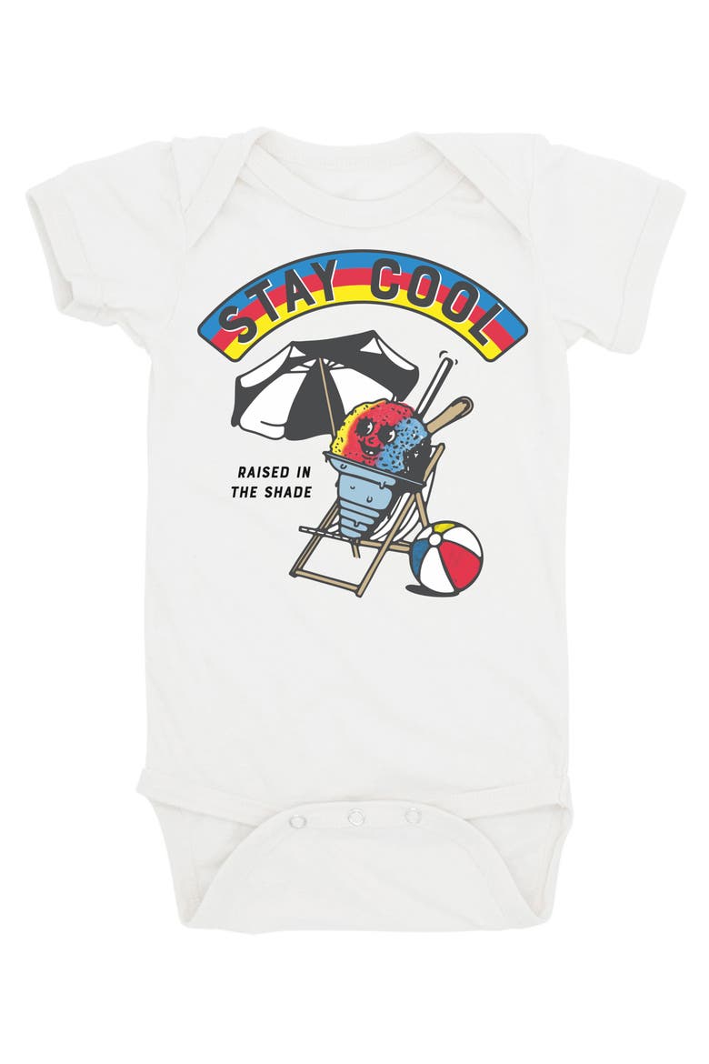 Stay Cool Cotton Graphic Bodysuit, Main, color, WHITE
