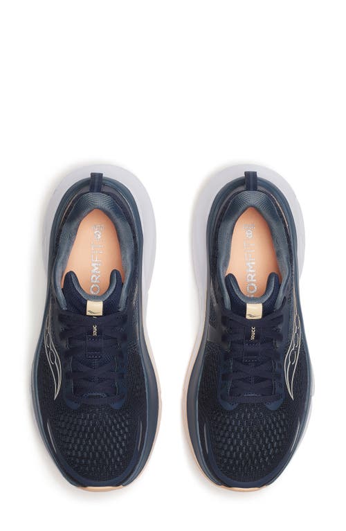 Saucony Guide 18 Running Shoe In Navy/apricot