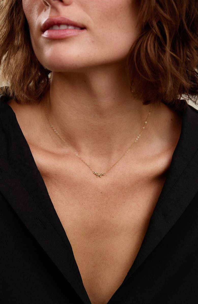 Set & Stones Maggie Bow Pendant Necklace, Alternate, color, Gold