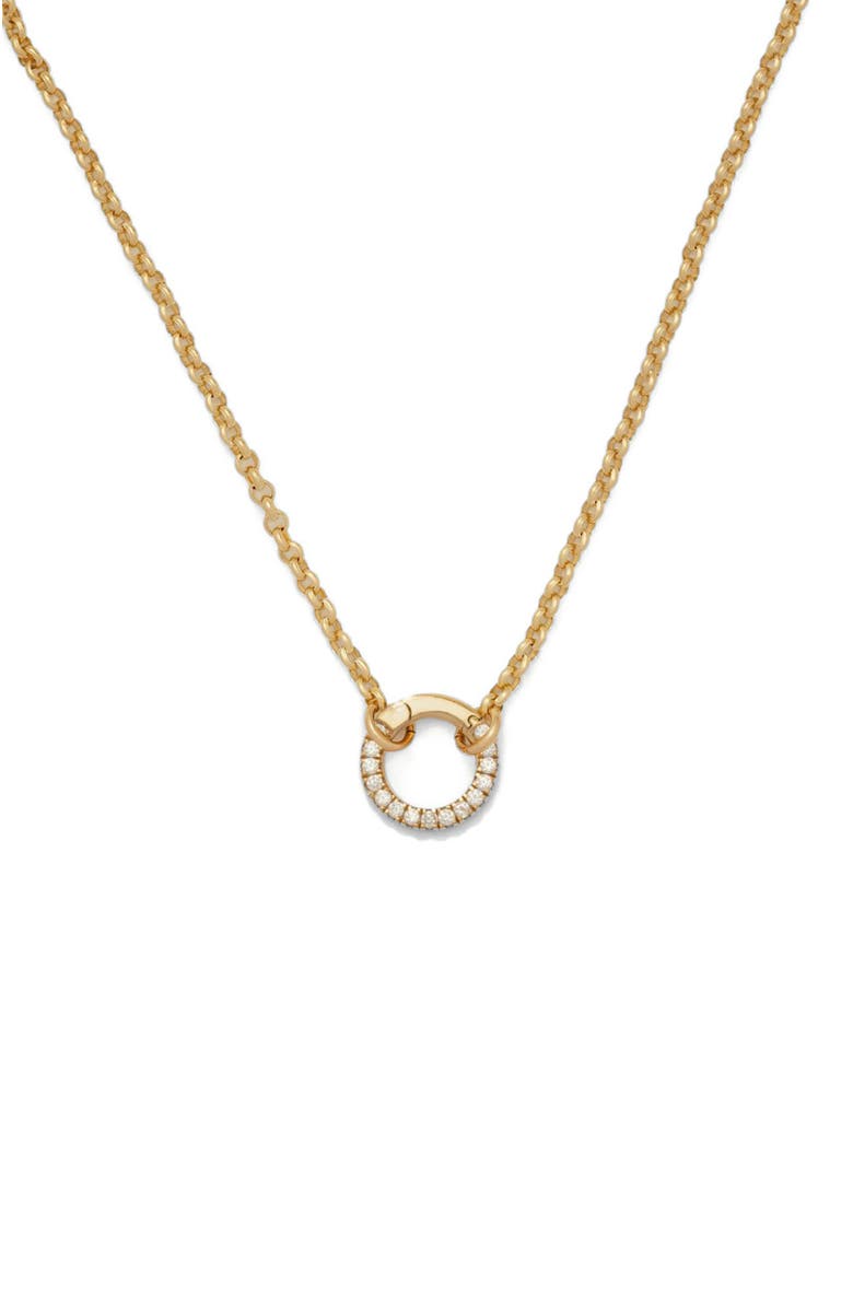 MADE BY MARY Rolo Charm Necklace with CZ Link Lock, Main, color, Gold Filled With Cz Link Lock