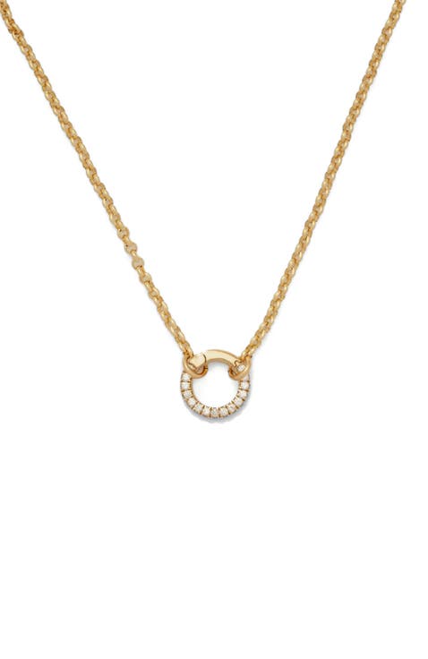 Rolo Charm Necklace with CZ Link Lock