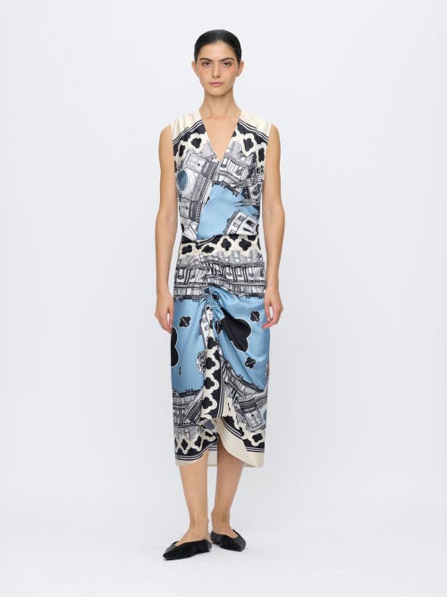Callas Milano Agnes Sleeveless Draped Dress In Multi