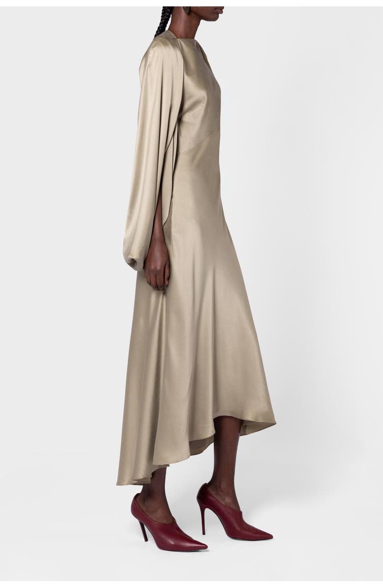 Roksanda Koda Brushed Silk Midi Dress, Alternate, color, Poire
