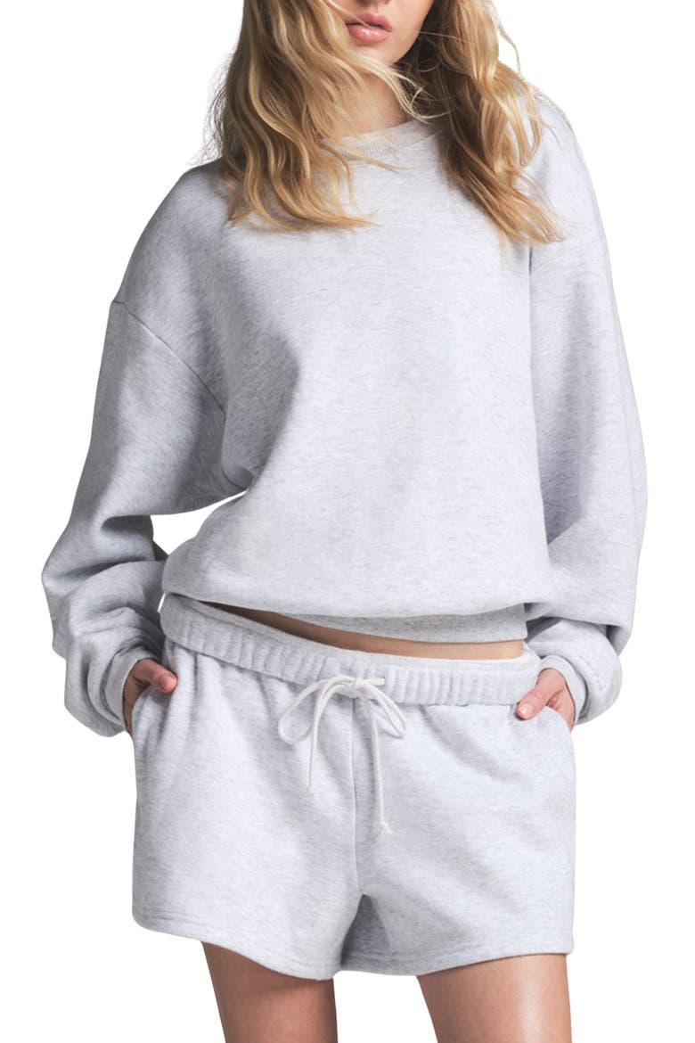 Cotton Fleece Blend Classic Crewneck Sweatshirt, Main, color, LIGHT HEATHER GREY
