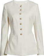 Nordstrom Collarless Linen Blend Blazer