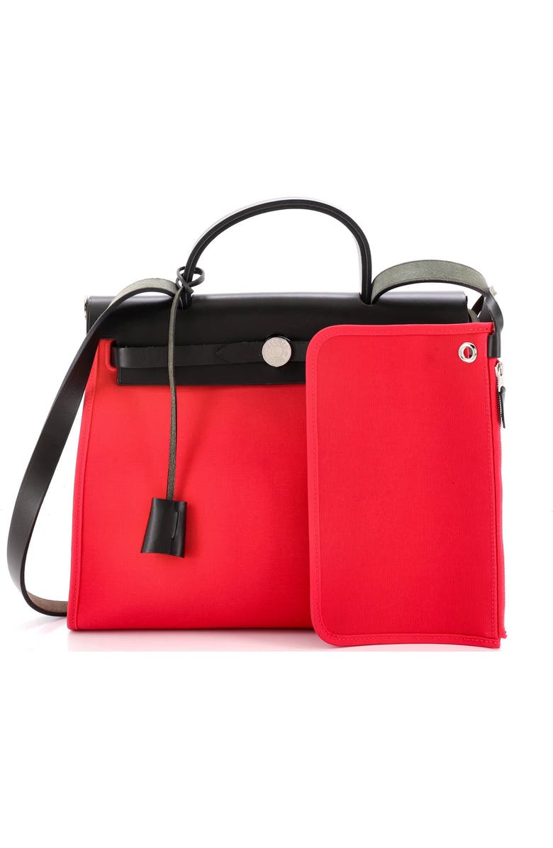 Pre-Owned Hermes Herbag Zip Leather and Toile 31, Alternate, color, Rose Extreme
