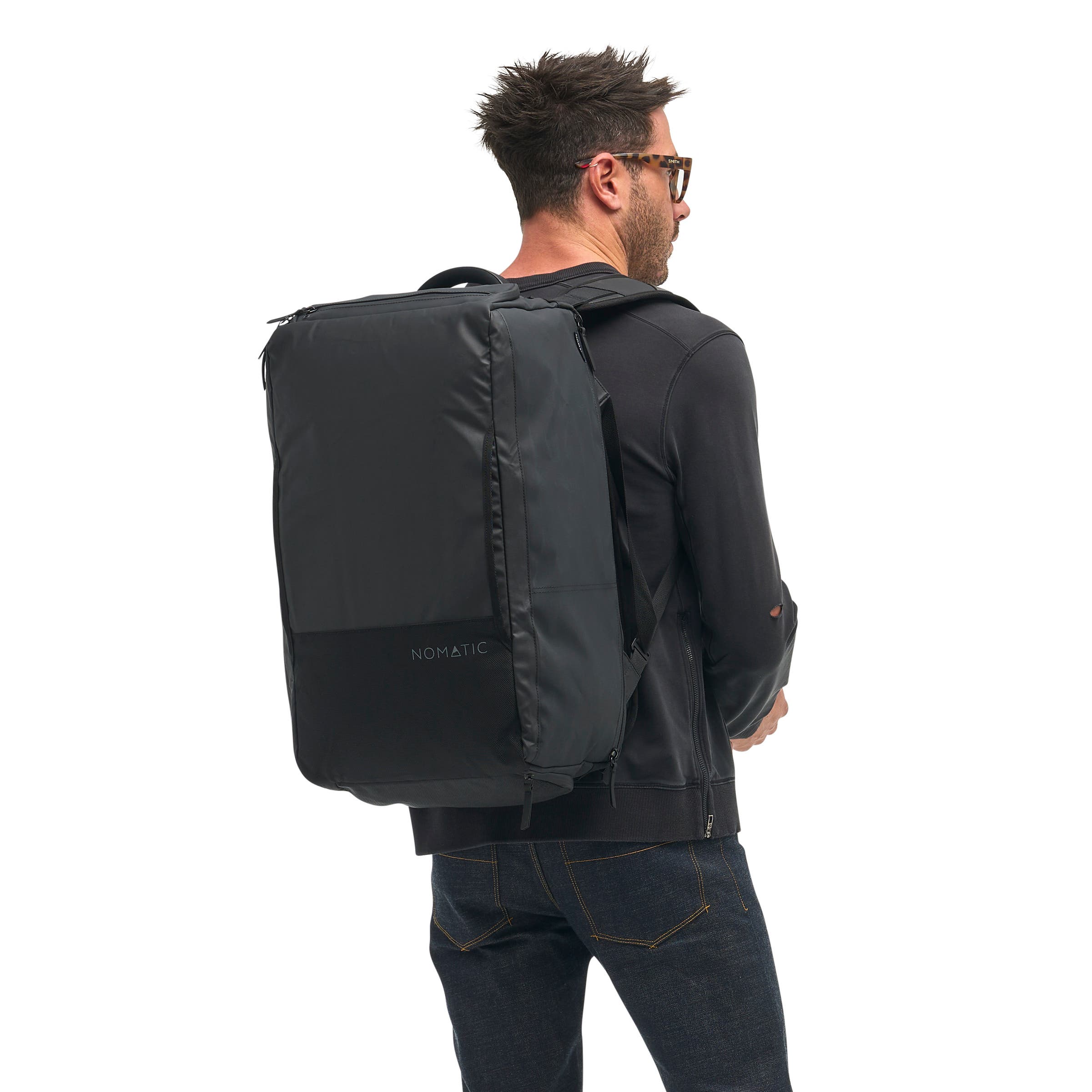 NOMATIC Water Resistant Carry-On Travel Duffel/Backpack 40L, Alternate, color, Black