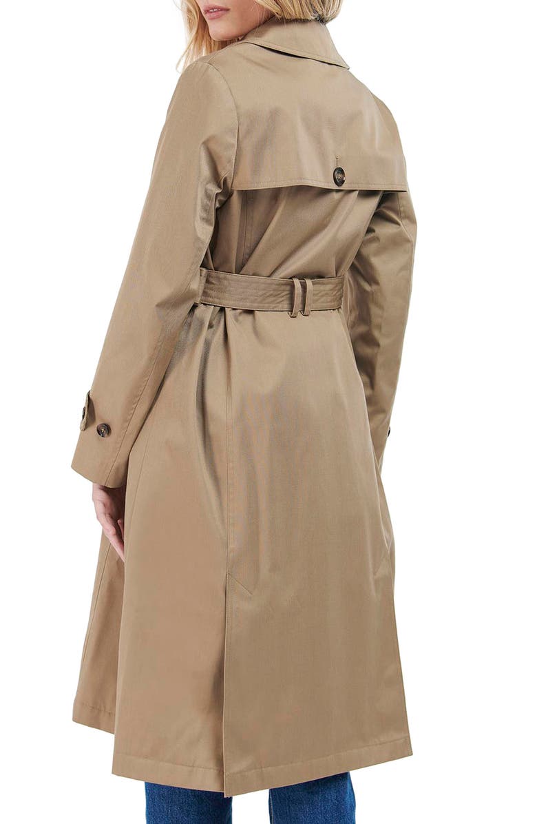 Barbour Greta Showerproof Belted Trench Coat, Alternate, color,