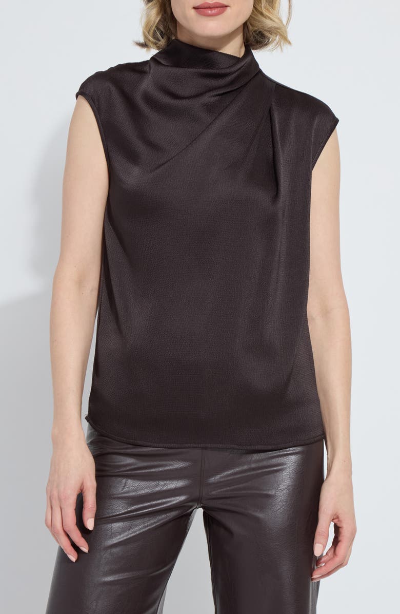 Lysse Aisha Sleeveless Cowl Neck Top, Main, color, Double Espresso
