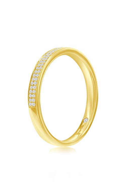Suzy Levian Diamonds 14k Yellow Gold Diamond Stackable Half Eternity Band Ring In Yellow