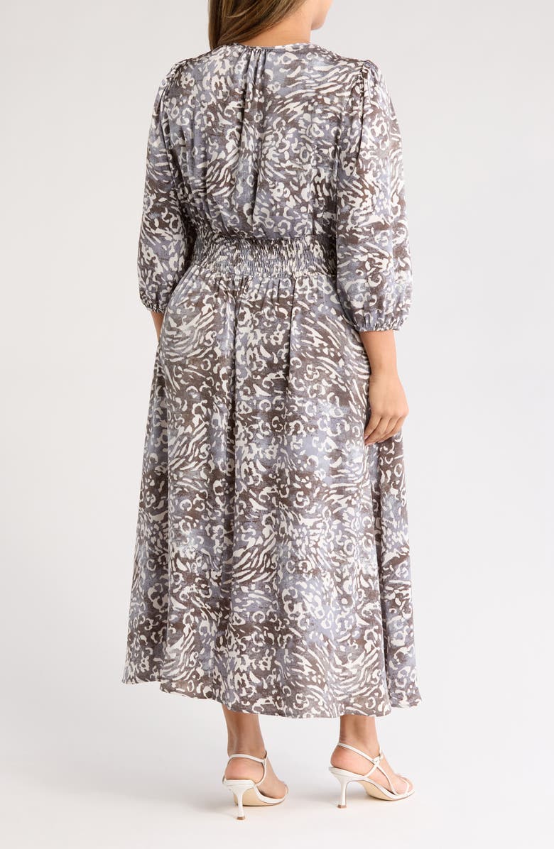 Renee C Patterned Maxi Dress, Alternate, color, Charcoal