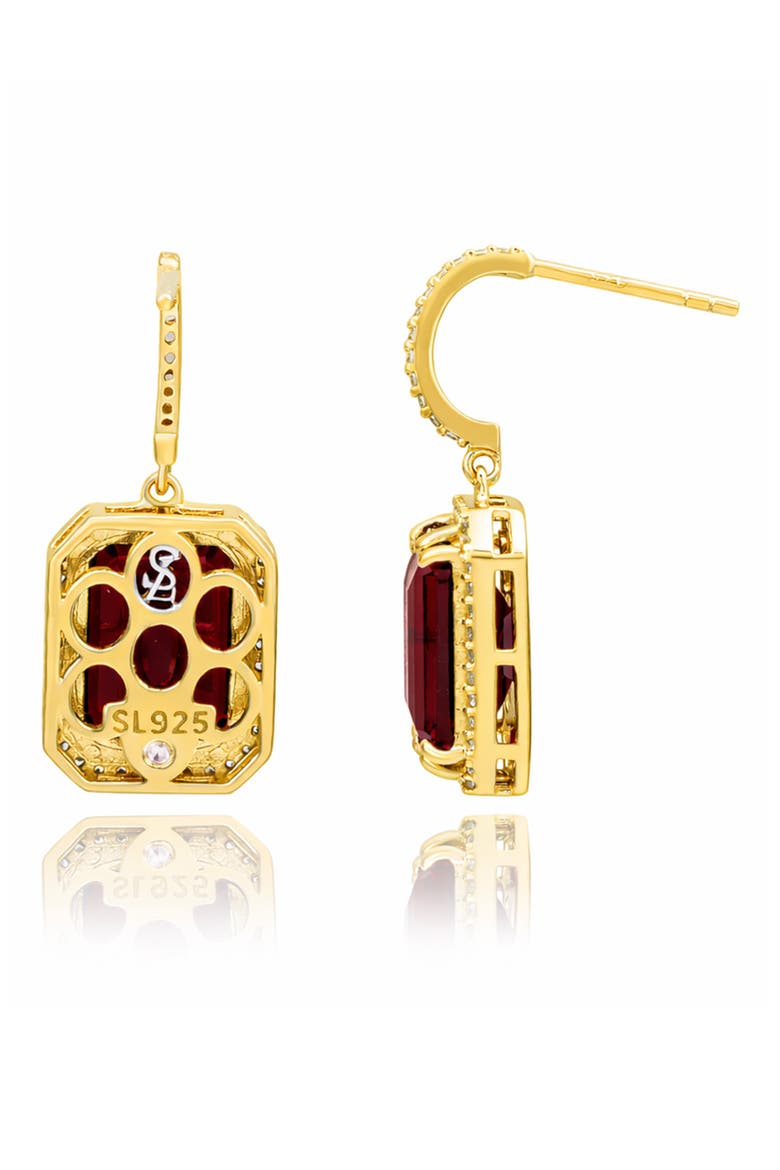 Halo Drop Earrings, Alternate, color, RED
