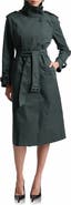 Avec Les Filles Belted Cotton Blend Trench Coat