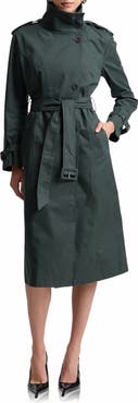 Avec Les Filles Belted Cotton Blend Trench Coat