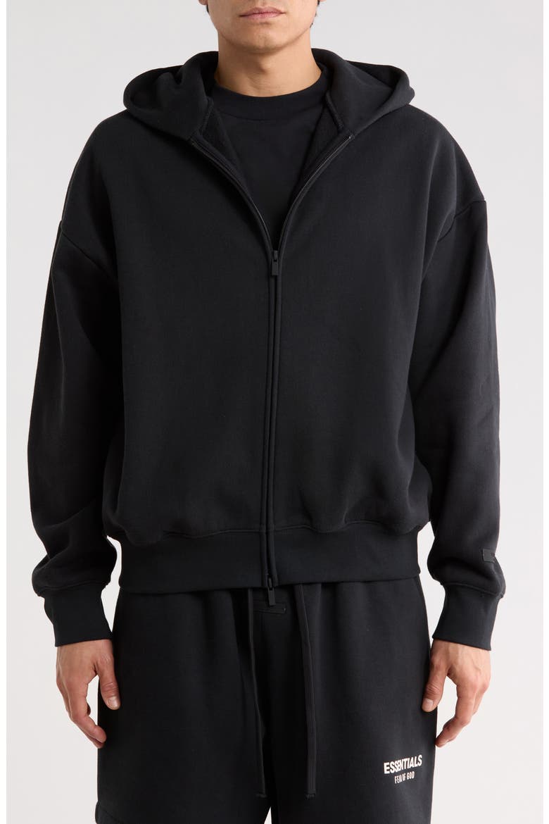 Classic Fit Fleece Zip Hoodie, Alternate, color, VINTAGE BLACK/ WHITE