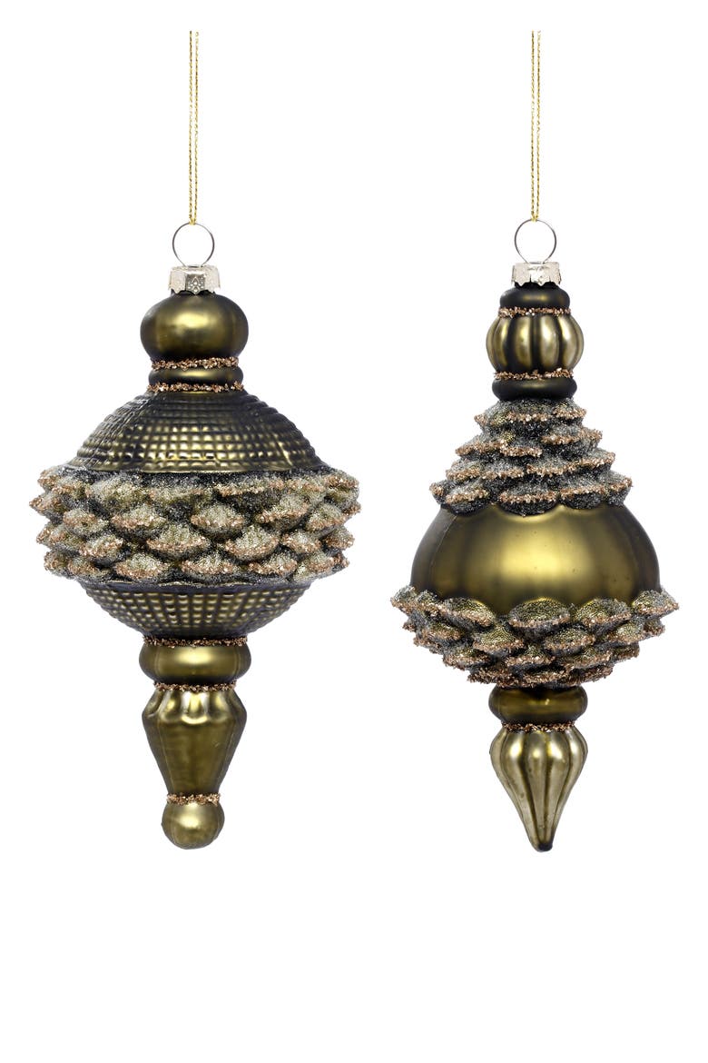 Antique Drop Ornament, Set of 6, Main, color, Moss Green