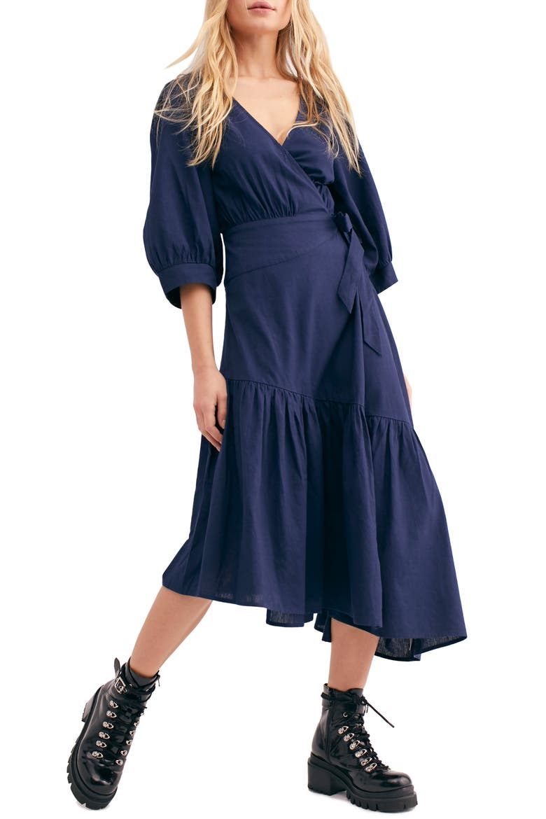 Endless Summer by Free People Don't Mind If I Do Midi Dress, Main, color, DARK BLUE