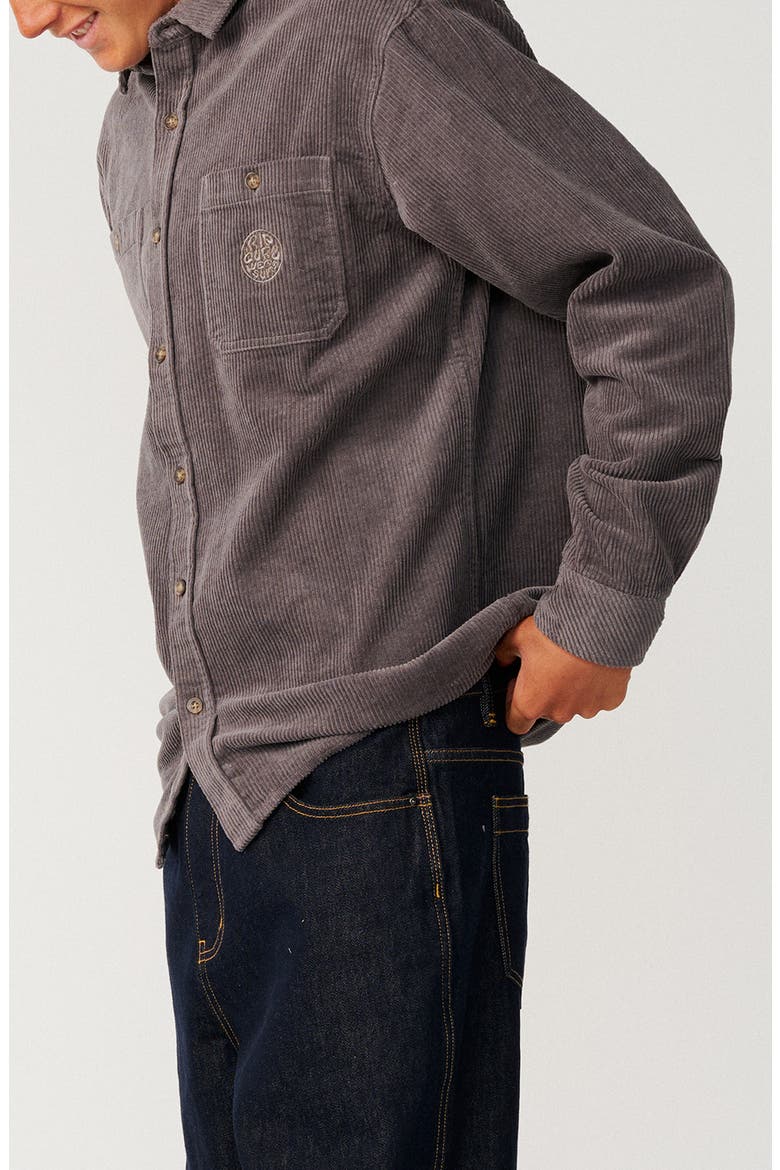 Premium Surf Cotton Corduroy Button-Up Overshirt, Alternate, color, DEEP MUSHROOM