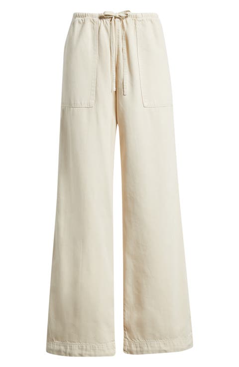 Claire Cotton Blend Wide Leg Pants