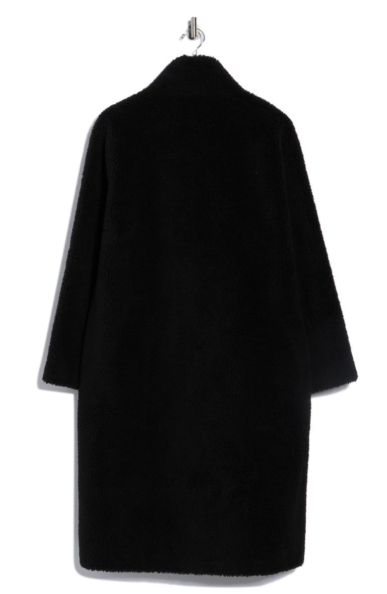 Rebecca Minkoff Faux Shearling & Faux Leather Coat, Alternate, color, Black