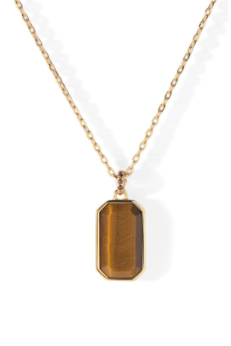 The Tessa Tag Necklace, Main, color, Tiger's Eye