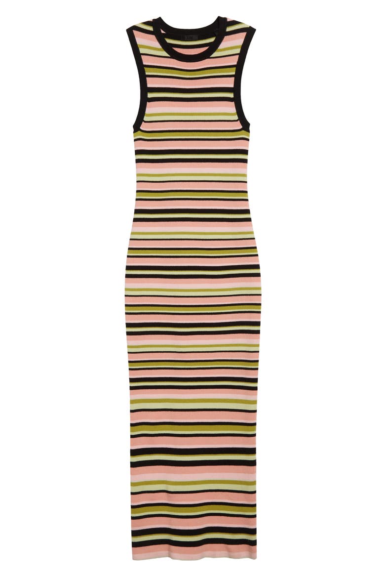 Stripe Rib Tank Dress, Alternate, color, BLACK MULTI STRIPE