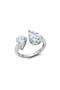 Up & Down Pear Cut Cubic Zirconia Open Band Ring
