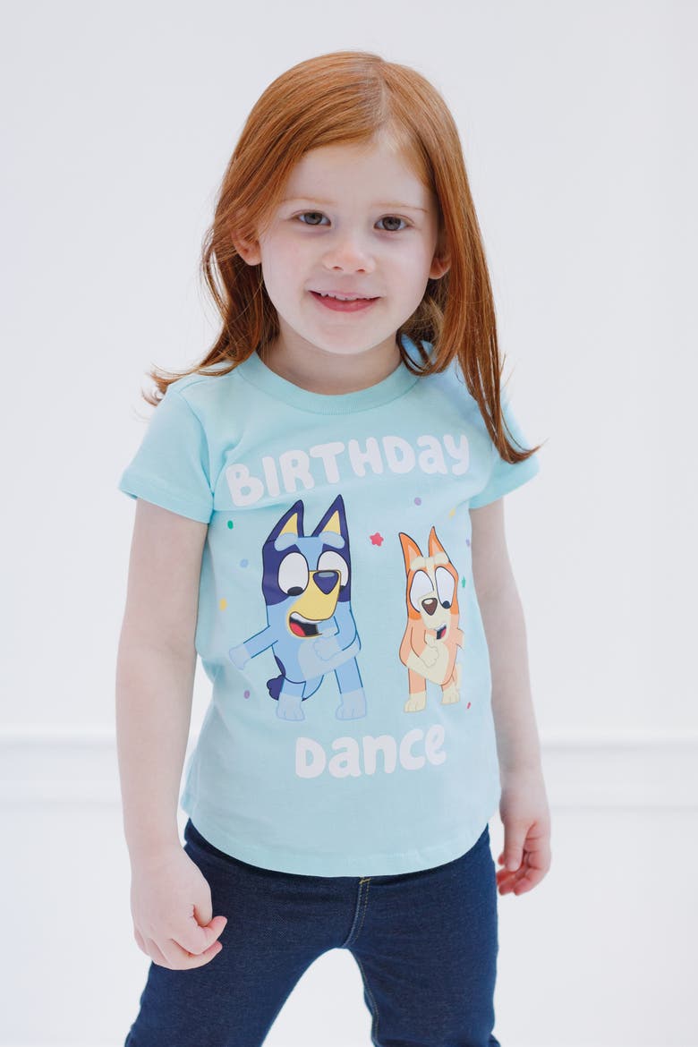 Girls' Short Sleeve Graphic T-shirt (toddler, Little Kid & Big Kid), Alternate, color, Sky Blue Bluey Bingo