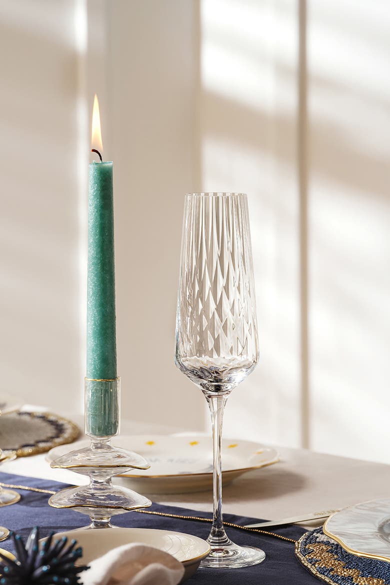 Poznan Optical Glass Champagne Flute 6 oz Transparent Set of 6, Alternate, color, Clear